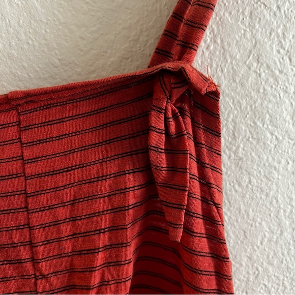 Forever 21 Red Striped Tie Strap Romper Overalls Sz S - Picture 3 of 7